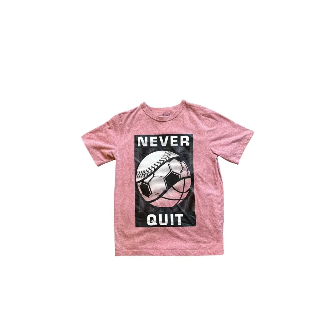 The Children's Place Youth 7/8 Never Quit Sports Graphic T Shirt Red